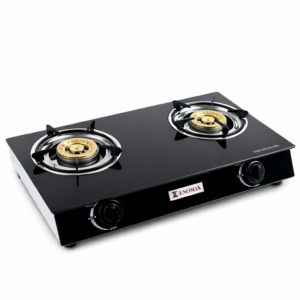 ENOMAX GLASS TOP TWO BURNER GAS COOKER