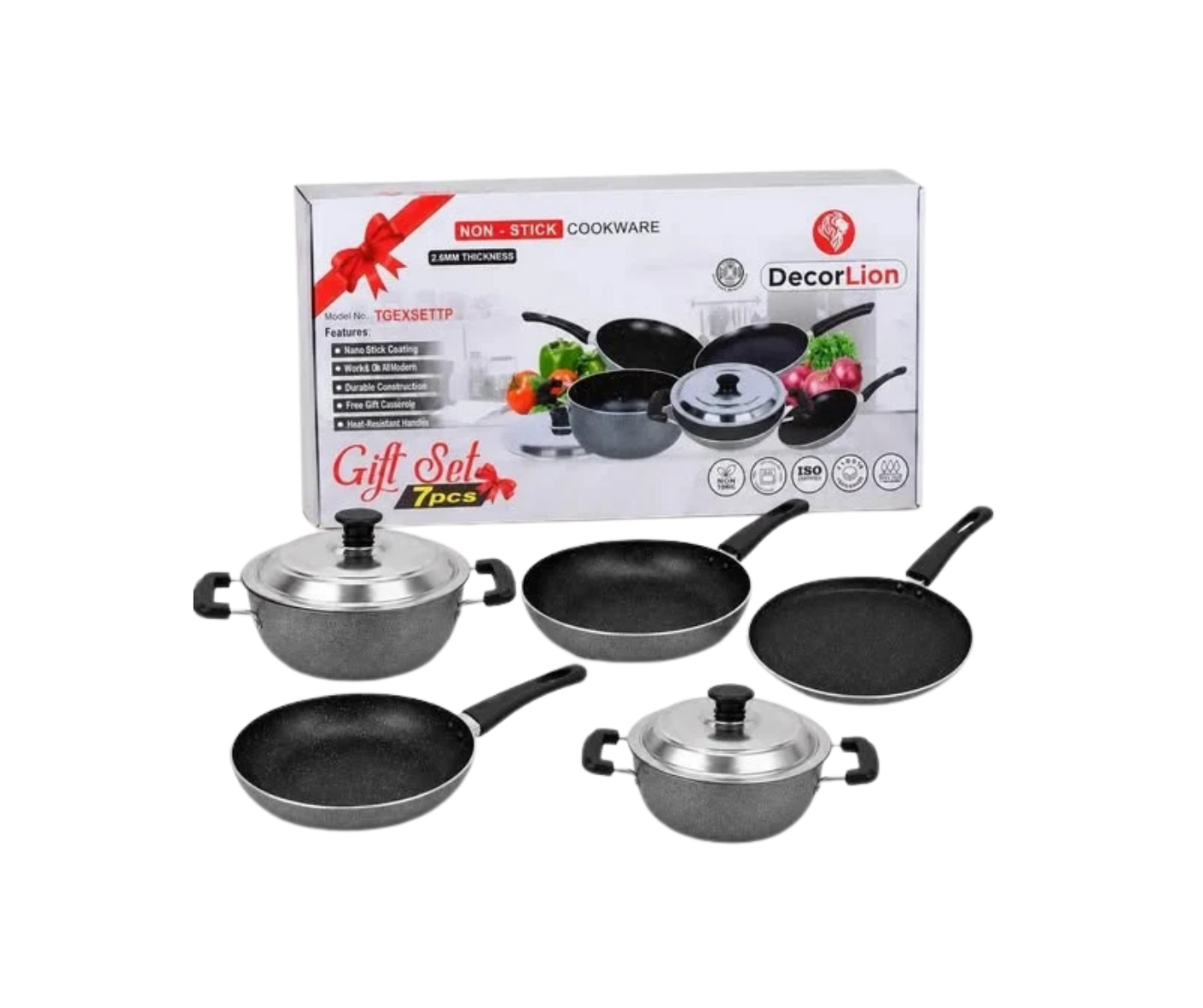 DECOR LION NON-STICK GIFT SET 7PCS