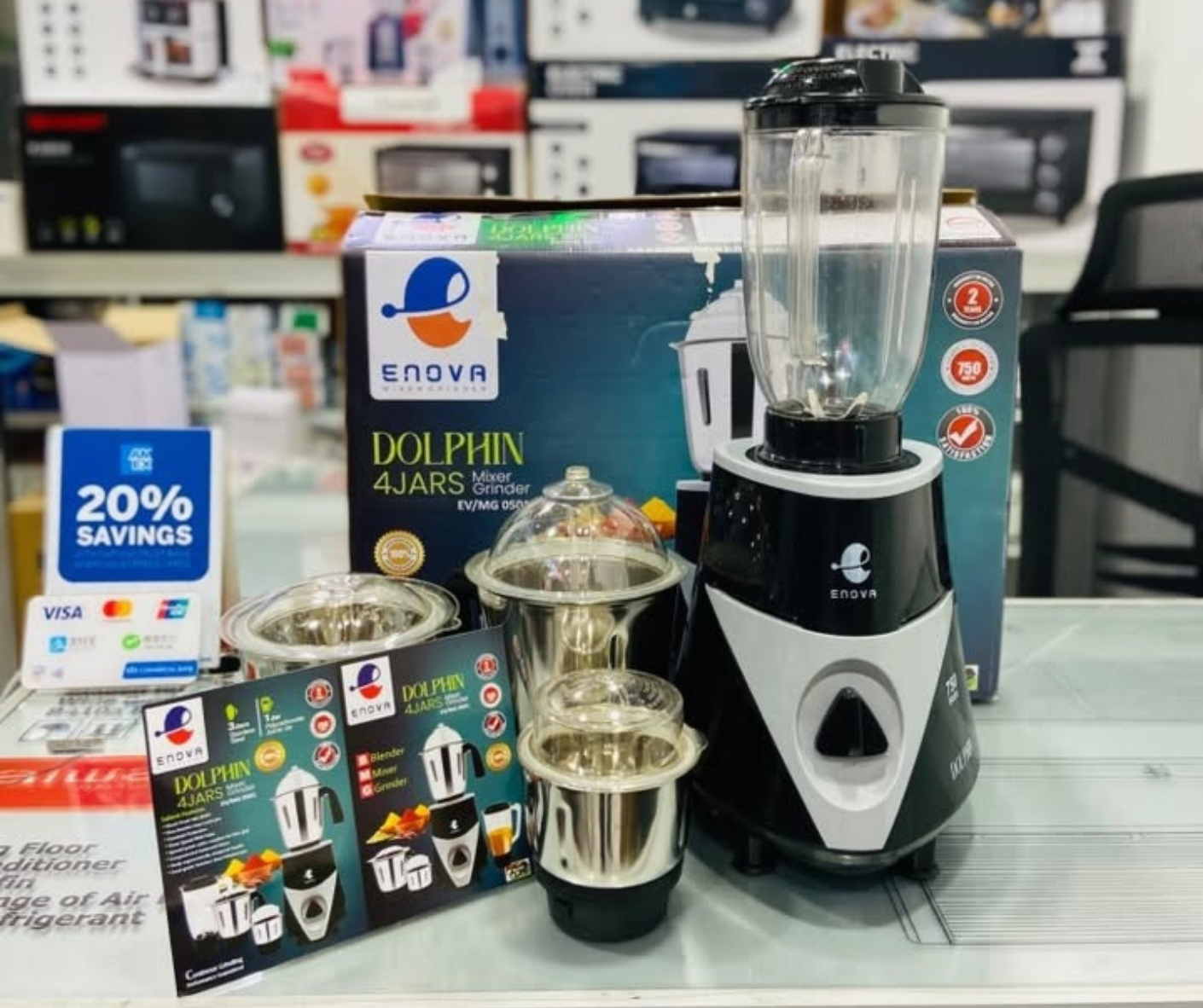 ENOVA MIXER GRINDER DOLPHIN 750W - 4JAR